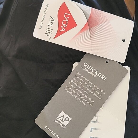 Athleta Black Skinny Strap Ring One-Piece Swimsuit Large Tall - Picture 6 of 7